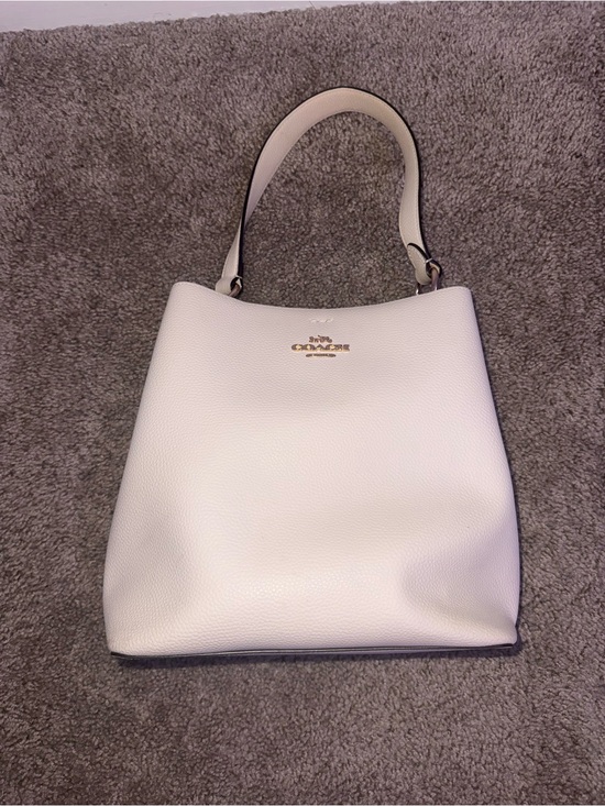 Coach Handbags - Coach Town Bucket Bag in white with light brown interior